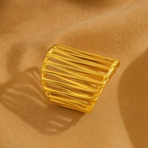 Кольцо медицинская сталь напыление золотом 1J12249CJJ Кольцо медицинская сталь напыление золотом 1J12249CJJ