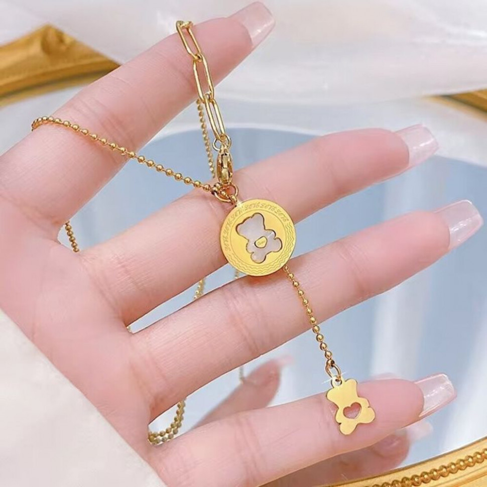 Колье медицинская сталь с напылением золотом J10848CJJ Колье медицинская сталь с напылением золотом J10848CJJ