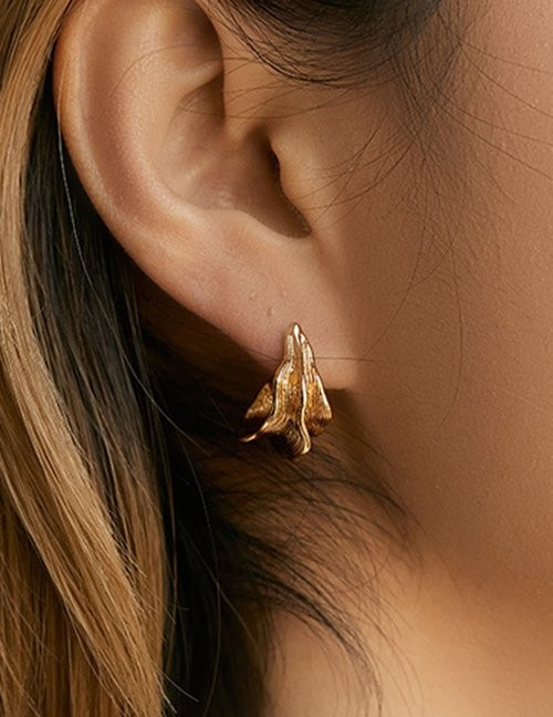 Фактурные серьги «Мятый металл» Z67834