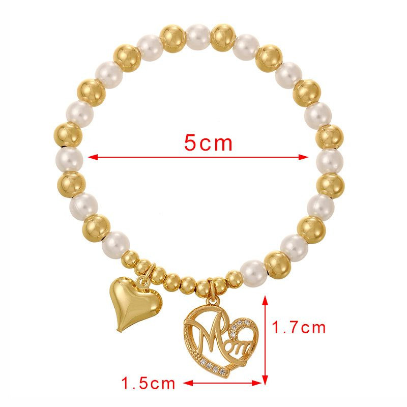 Браслет из белого жемчуга с золотистыми подвесками CJL22888