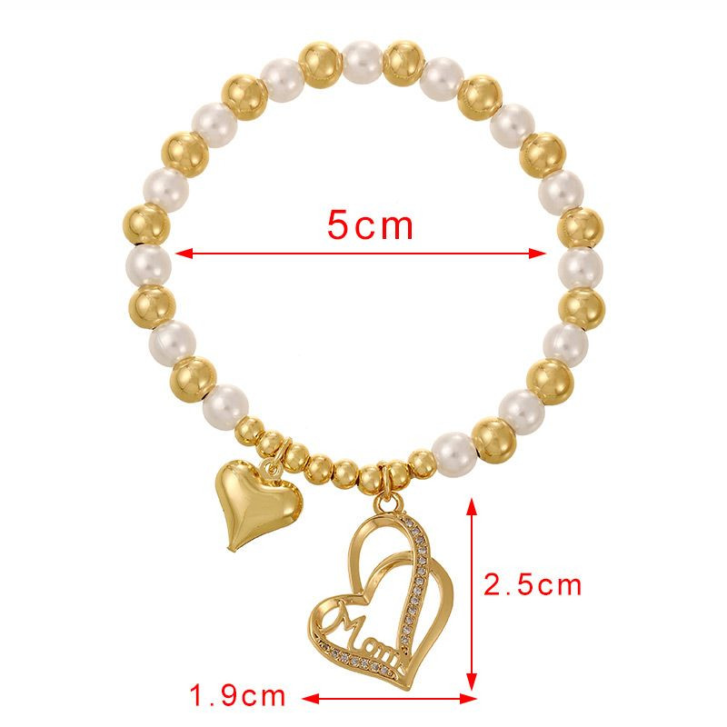 Браслет из белого жемчуга с золотистыми подвесками CJL22888