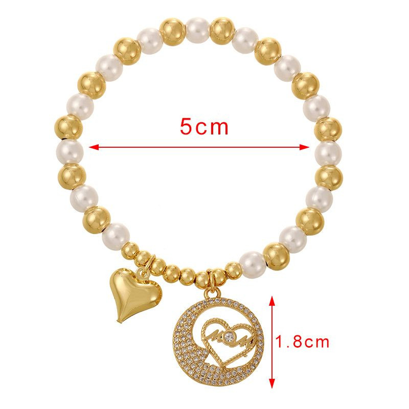 Браслет из белого жемчуга с золотистыми подвесками CJL22888