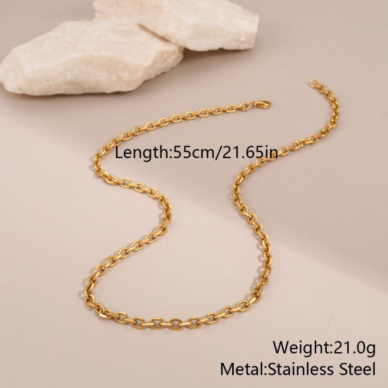 Колье из стали с цирконом и каплей CJZ51534