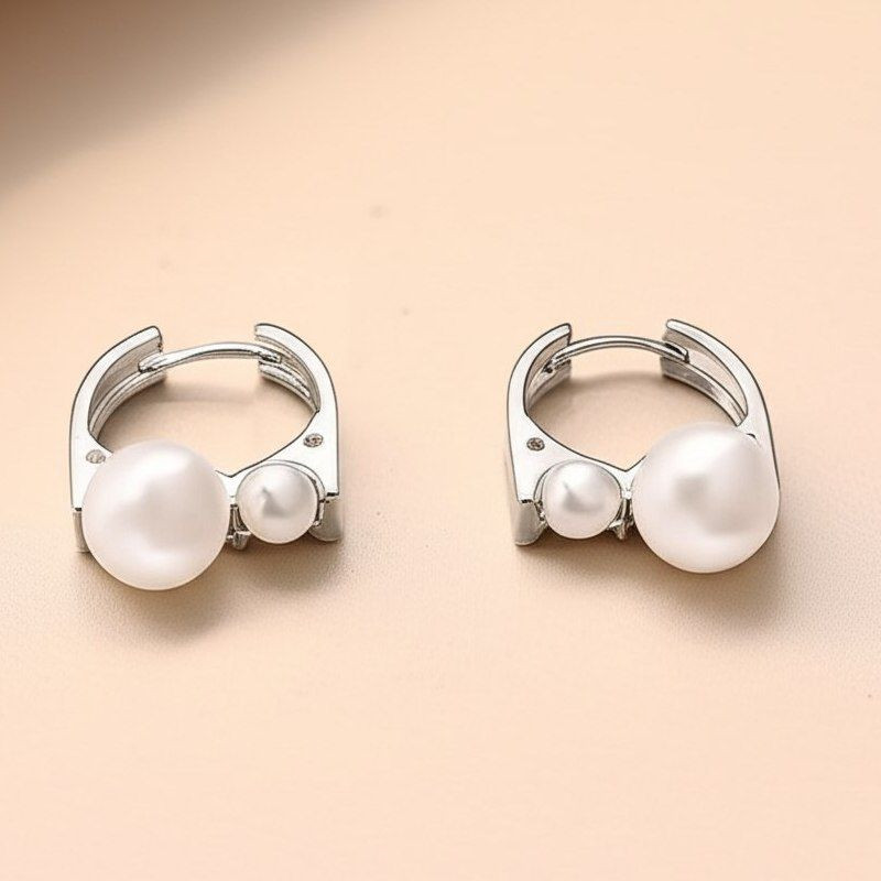 Серьги-кольца с подвесным жемчугом 1J11993CJJ