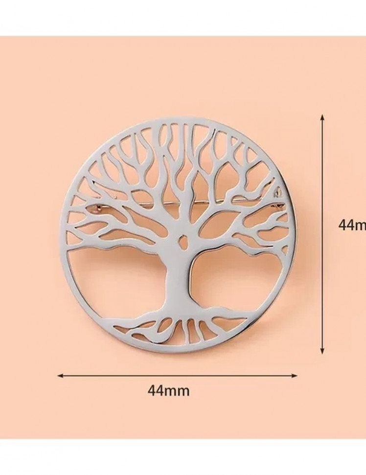 Стальная брошь дерево жизни J10079CJJ Стальная брошь дерево жизни J10079CJJ