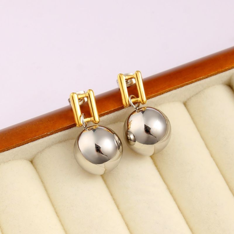 Двухцветные серьги-пусеты Шары CJG38236