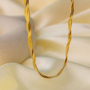 Золотистая цепочка крученого плетения CJL79579