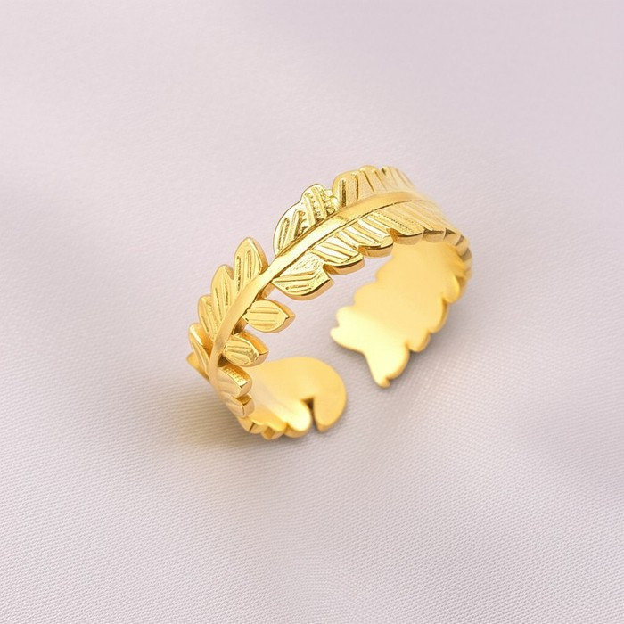 Кольцо медицинская сталь с напылением золотом J10328CJJ