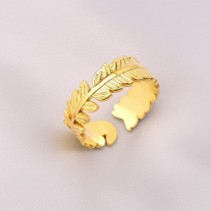 Кольцо медицинская сталь с напылением золотом J10328CJJ