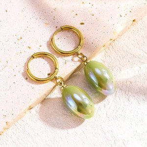 Серьги-конго с оливковым перламутром CJG24785