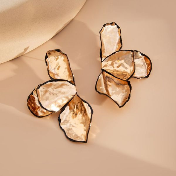 Массивные пусеты Золотистая абстракция CJL50307