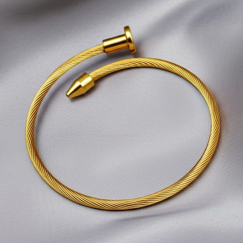 Браслет жесткий разомкнутый золотистый гвоздь 1J12025CJJ Браслет жесткий разомкнутый золотистый гвоздь 1J12025CJJ