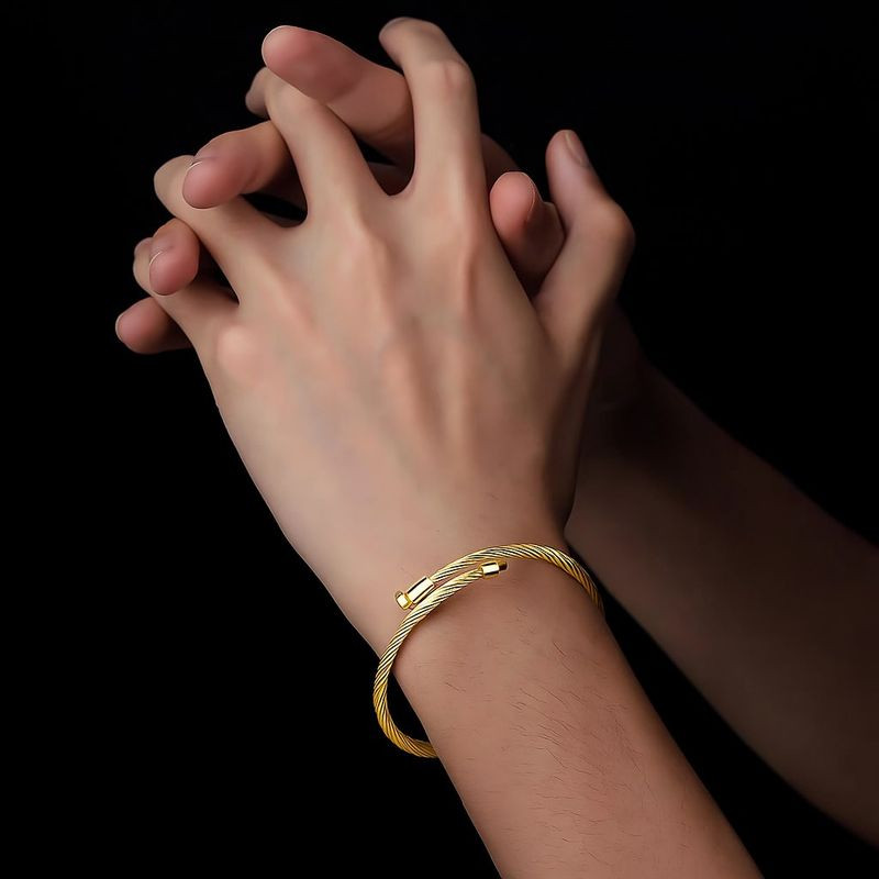 Браслет из титановой стали напыление золотом 1J12025CJJ