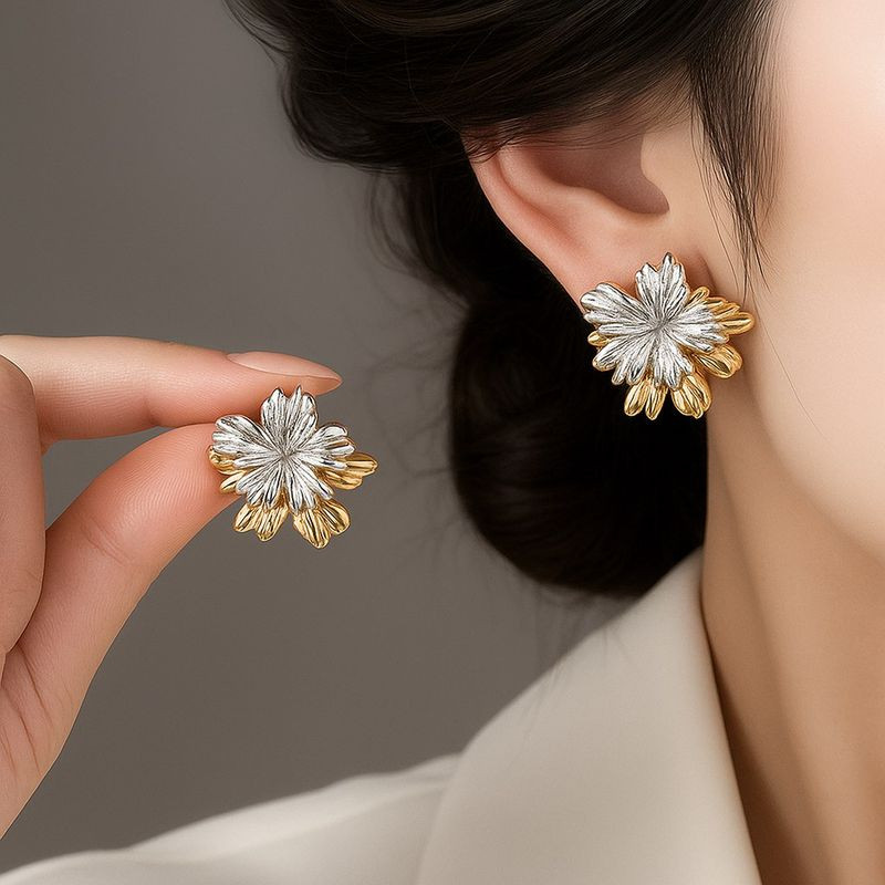 Серьги-гвоздики лучистый цветок 1J12113CJJ