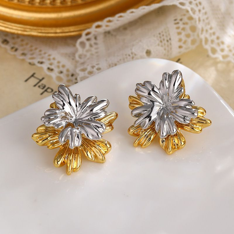 Серьги-гвоздики лучистый цветок 1J12113CJJ