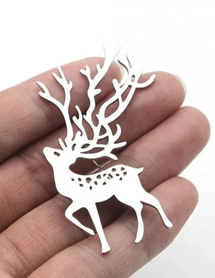 Стальная брошь олень J10080CJJ Стальная брошь олень J10080CJJ