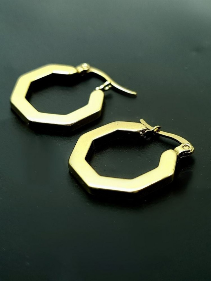 Граненые серьги-кольца конго восьмиугольной формы J10278CJJ