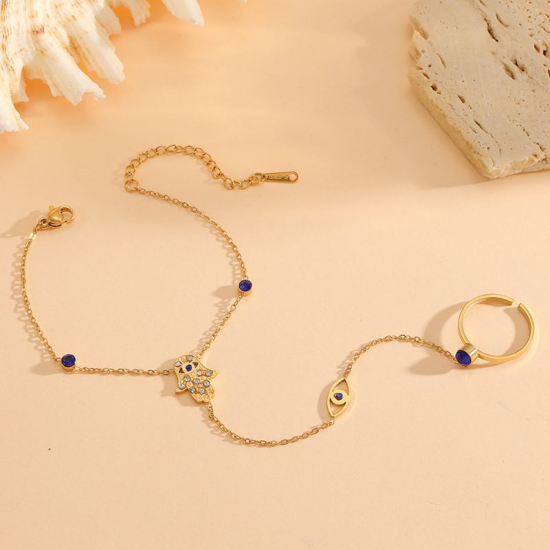 Браслет слейв небесная бирюза с золотыми звездами