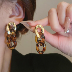 Серьги-цепи с черепаховым узором CJR74191 Серьги-цепи с черепаховым узором CJR74191