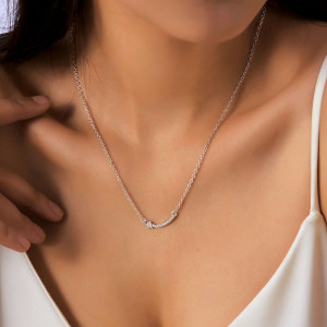 Тонкая цепочка с миниатюрной подвеской-дорожкой из фианитов CJT11322