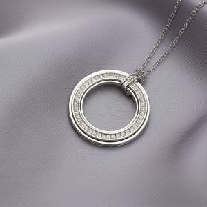 Цепочка с крупной подвеской из переплетенных колец J10851CJJ
