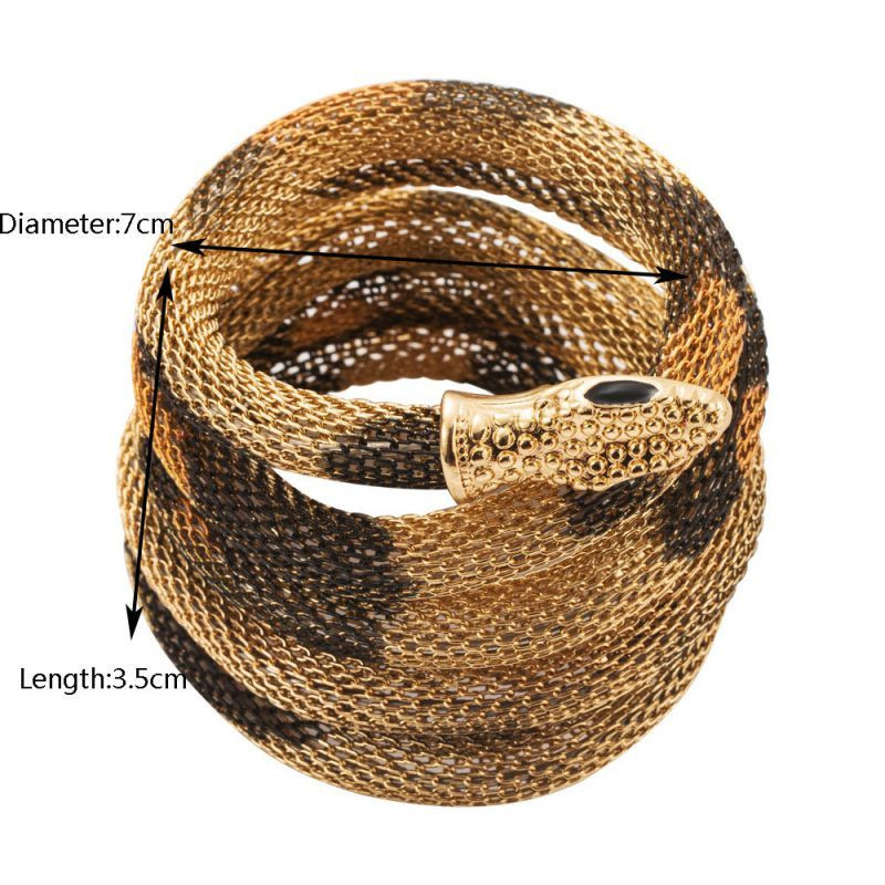 Браслет жесткий спиралевидный в виде змеи с кристаллами CJN42919