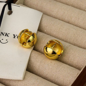 Массивные серьги-кольца в форме шаров CJH51067