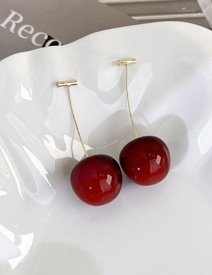 Серьги-подвески в форме спелых вишен M19205