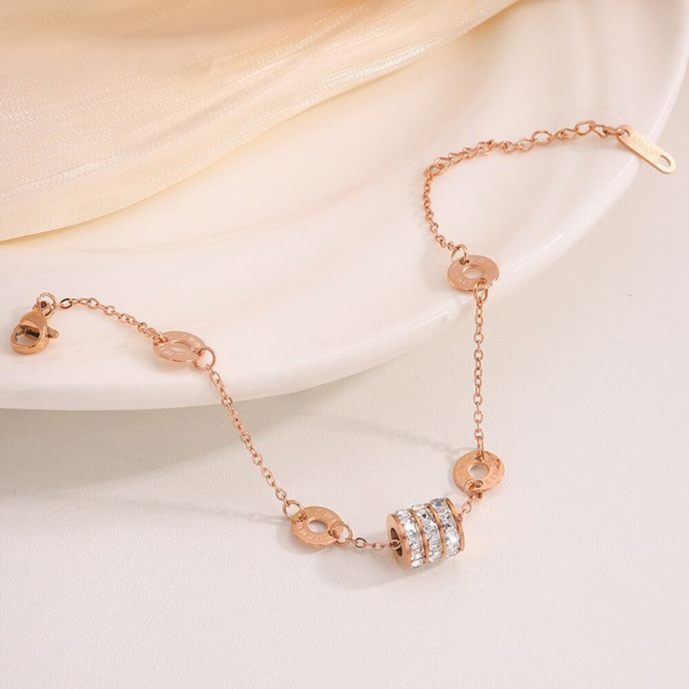 Браслет-цепочка с цилиндрическим элементом и монетами CJH59801