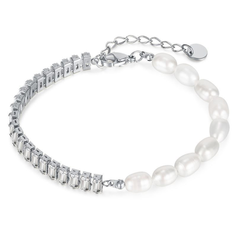 Браслет комбинированный с жемчугом и кристаллами CJP78797