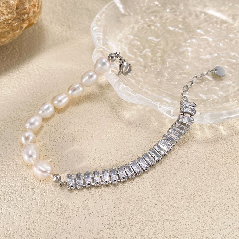 Браслет комбинированный с жемчугом и кристаллами CJP78797