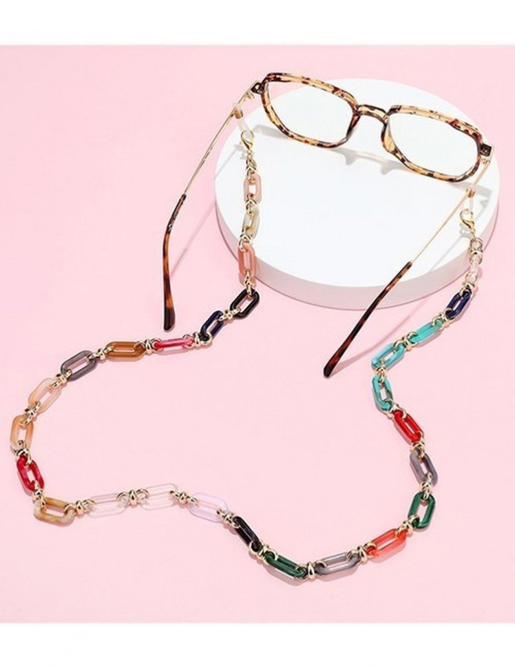 Цветная цепочка для очков с бусинами под натуральный камень S06503MSK Цветная цепочка для очков с бусинами под натуральный камень S06503MSK