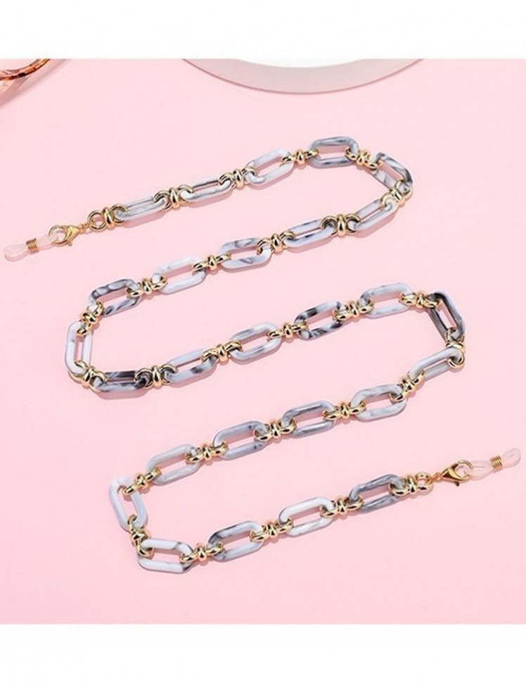 Цветная цепочка для очков с бусинами под натуральный камень S06503MSK Цветная цепочка для очков с бусинами под натуральный камень S06503MSK