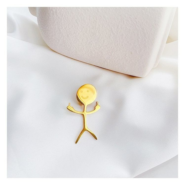 Брошь Медицинская сталь с напылением золотом J11077CJJ Брошь Медицинская сталь с напылением золотом J11077CJJ