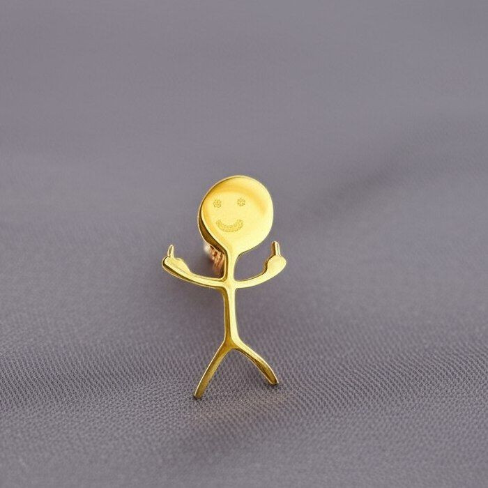 Брошь Медицинская сталь с напылением золотом J11077CJJ