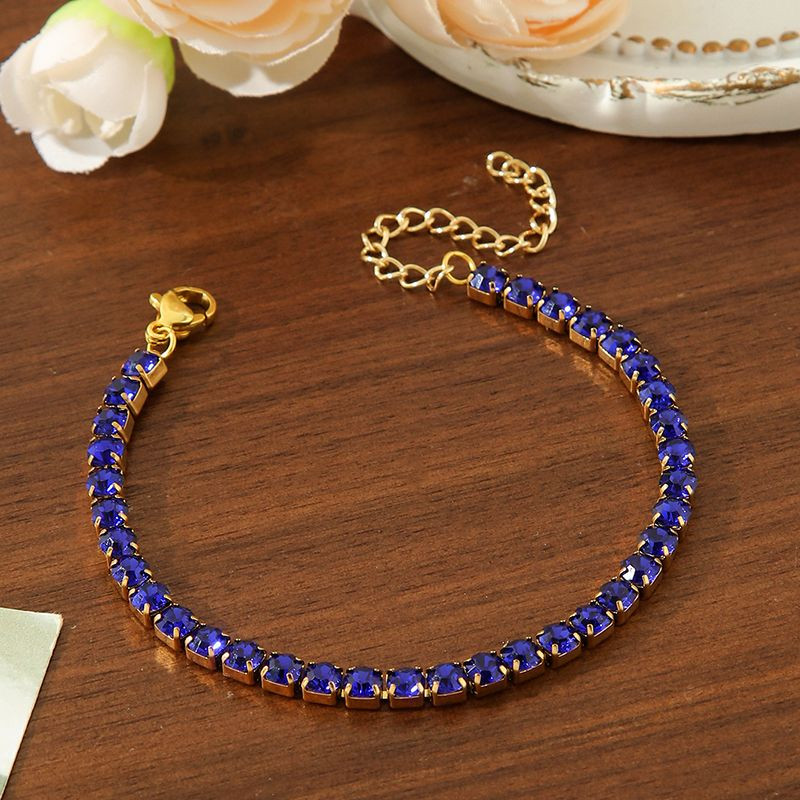 Браслет дорожка с розовыми кристаллами CJN36774