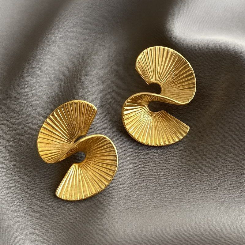 Серьги гвоздики медь напыление золотом 1J12517CJJ