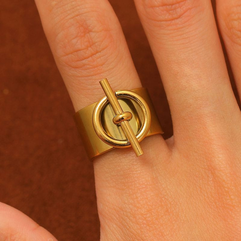 Кольцо титановая сталь напыление золотом 1J12508CJJ