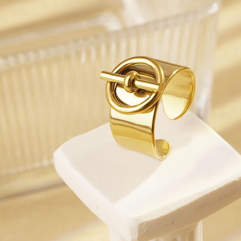 Кольцо титановая сталь напыление золотом 1J12508CJJ