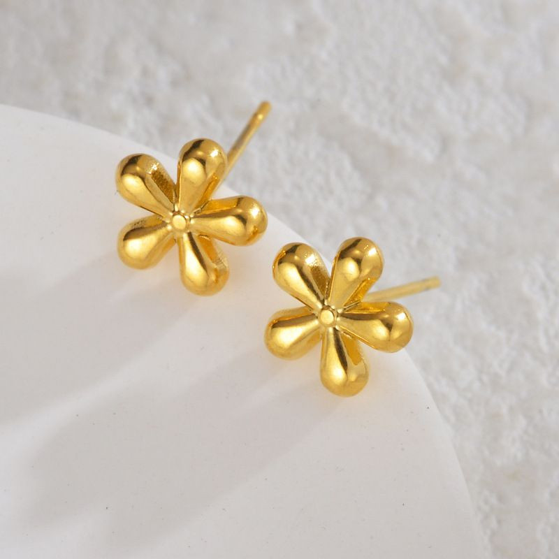 Серьги-пусеты Цветы-шарики золотистые CJL35154 Серьги-пусеты Цветы-шарики золотистые CJL35154