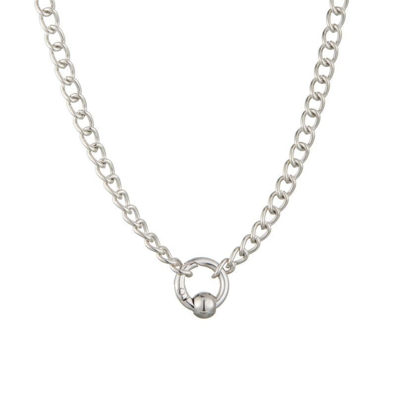 Серебристая цепочка крупного якорного плетения CJG73553