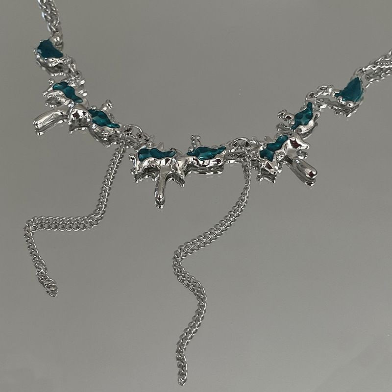 Многослойное колье с каплевидными кристаллами CJH56216 Многослойное колье с каплевидными кристаллами CJH56216