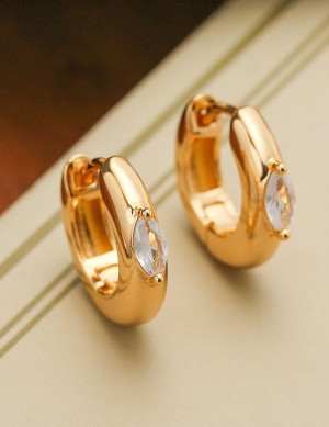 Гладкие золотистые конго с камнем Z38267 Гладкие золотистые конго с камнем Z38267