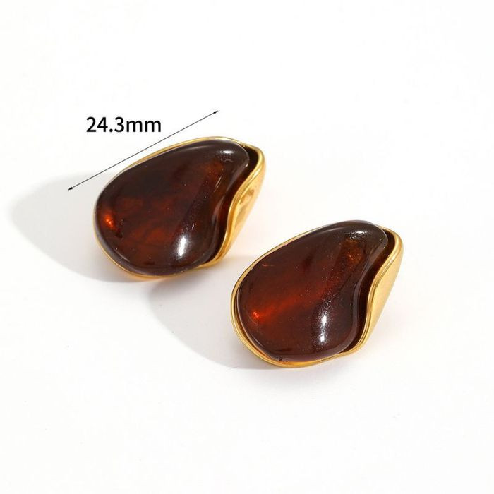 Стильные серьги-пусеты акриловые капли CJM42469