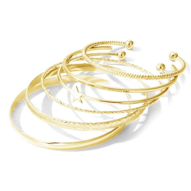 Комплект из 4 браслетов с изумрудными камнями CJD81211