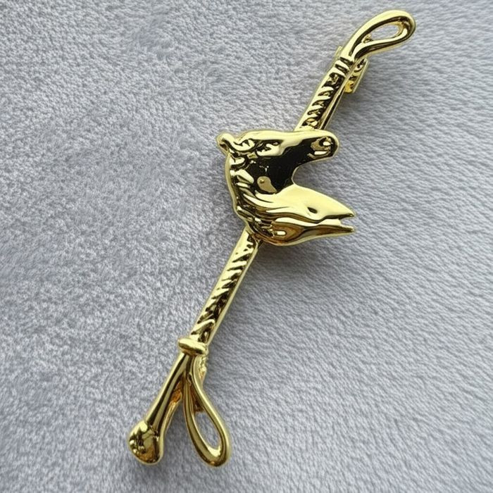 Брошь Медицинская сталь с напылением золотом J11079CJJ