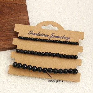 Комплект из 4 браслетов из розового камня CJD80408