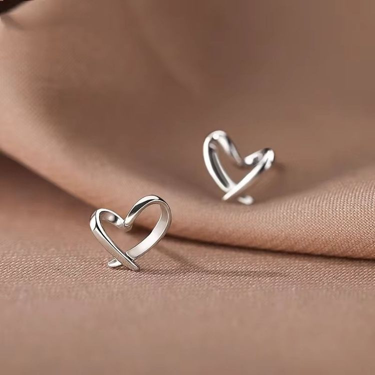 Серьги-пусеты Разомкнутые сердца с серебряным гвоздиком 1J10597CJJ