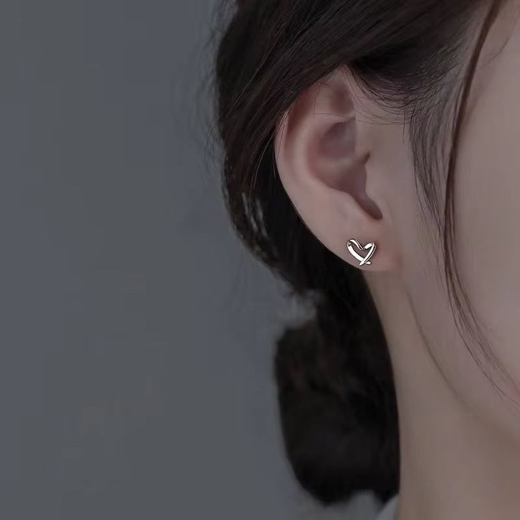Серьги-пусеты Разомкнутые сердца с серебряным гвоздиком 1J10597CJJ