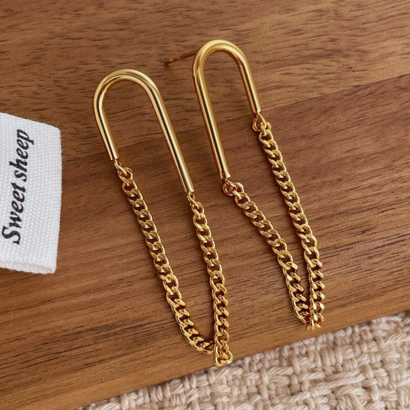 Минималистичные длинные серьги из тонких серебристых нитей CJN85925